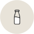 Icon graphic of a glass milk bottle.