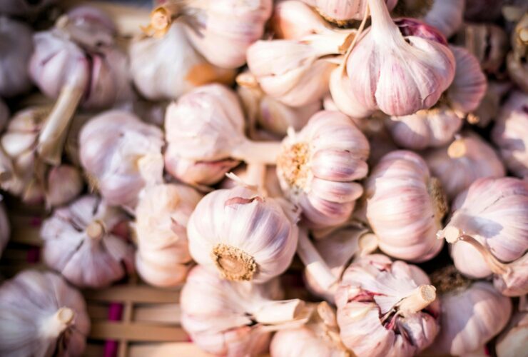 Group of garlic bulbs.