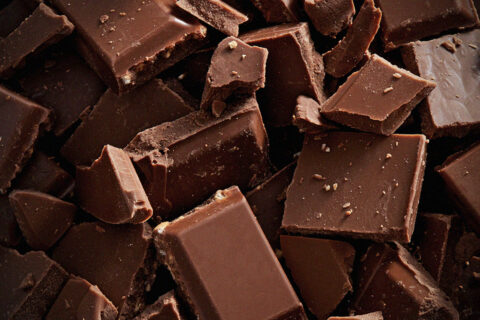 Blocks of vegan chocolate.