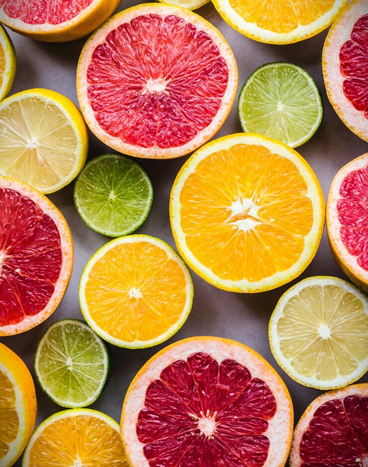 Selection of citrus fruits.