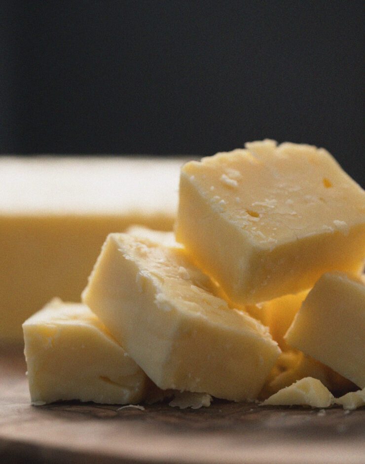Cubes of cheese.