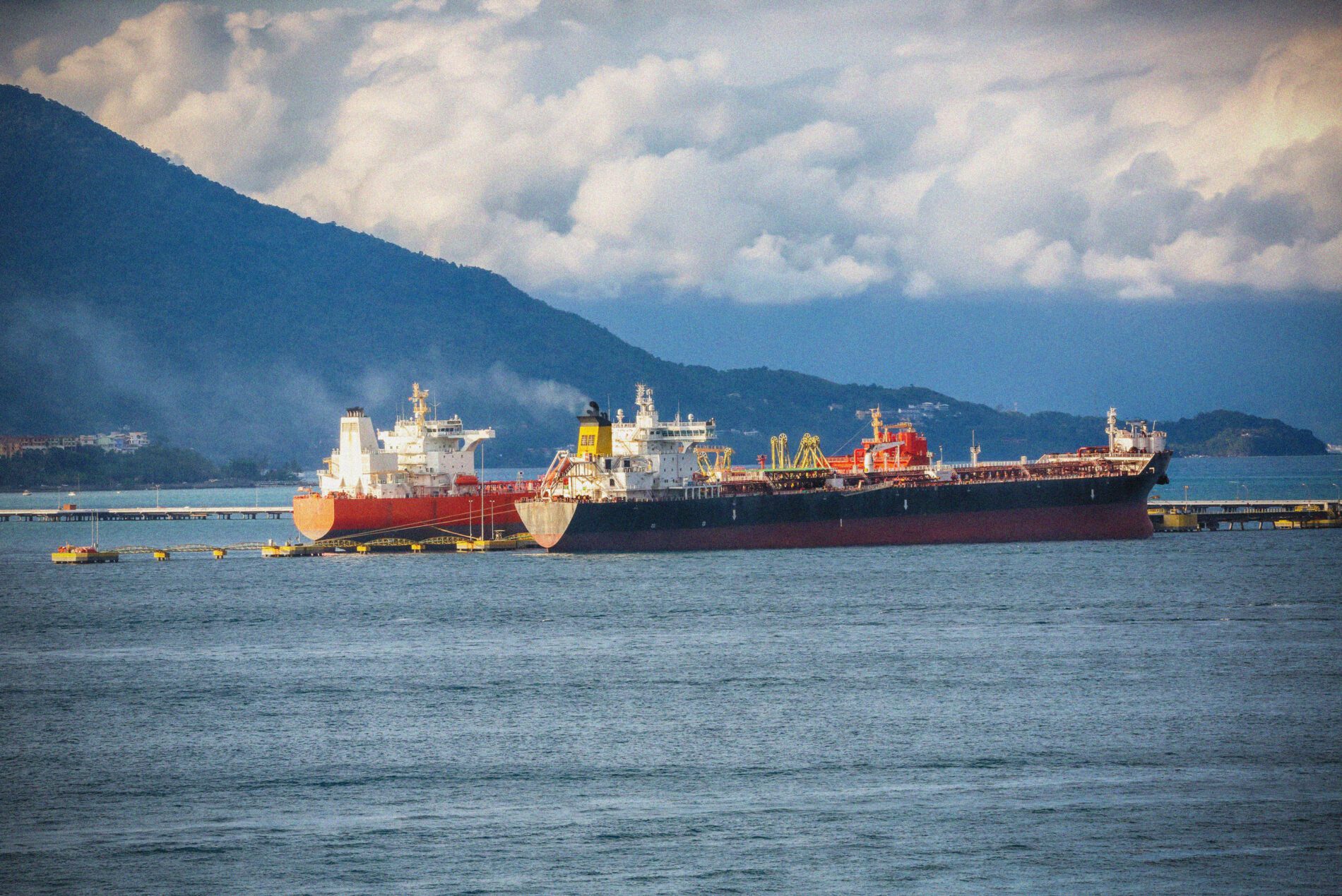 Container ships in the Strait of Hormuz