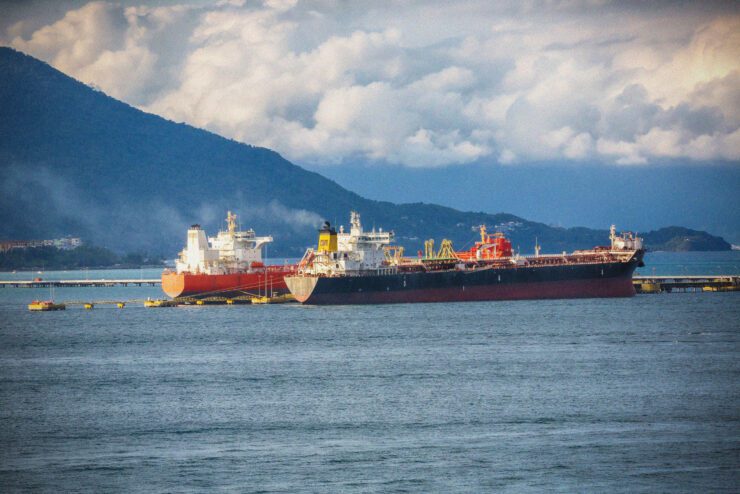 Container ships in the Strait of Hormuz